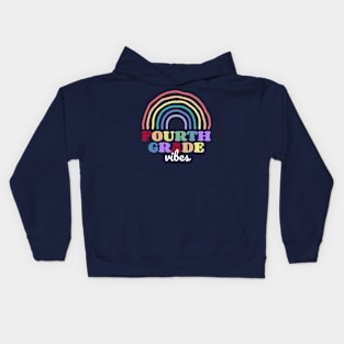 Fourth Grade vibes Vintage Rainbow 4th grade Kids Hoodie